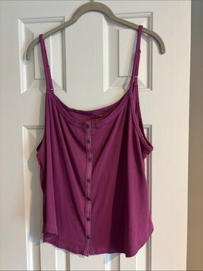Pilcro Deep Magenta Button-Front Camisole by Anthropology